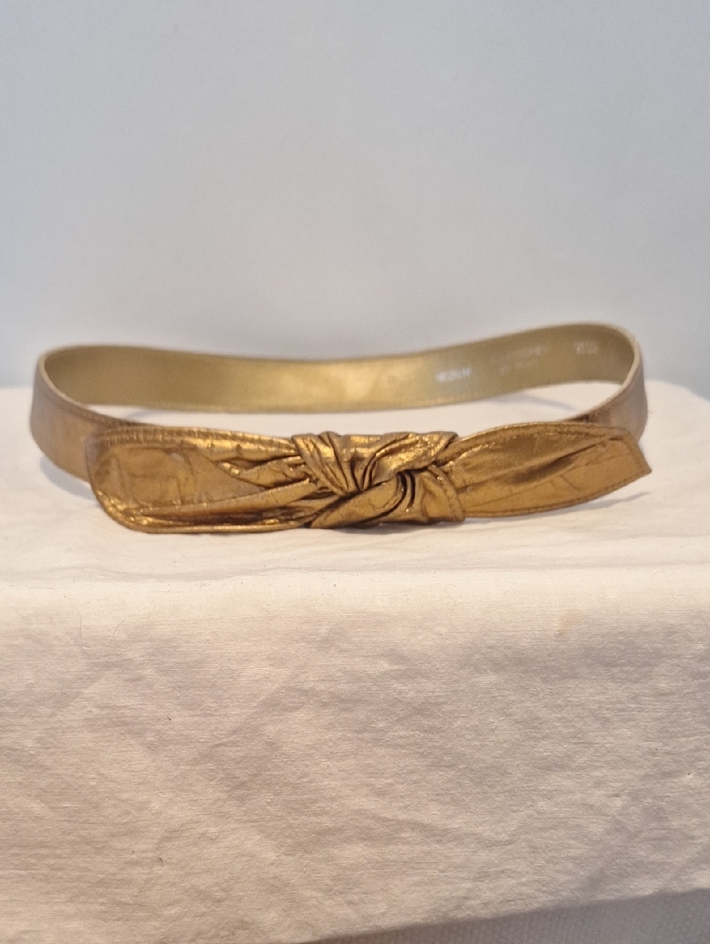 Vintage Accessories By Pearl Gold Knotted Leather Waist Belt